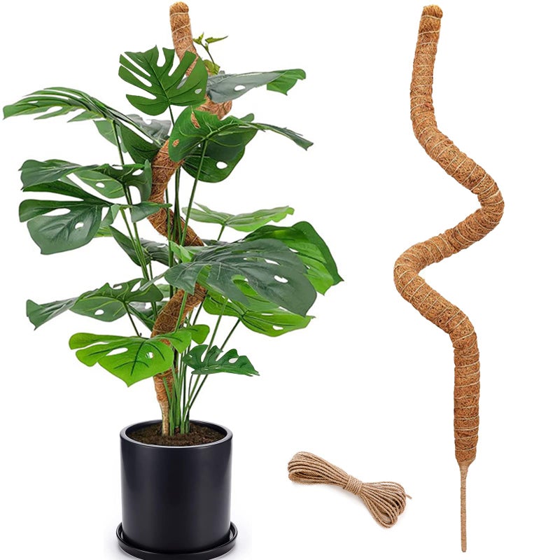 Soupiar 2 Pack Moss Pole  28 Inch Bendable Moss Pole for Plants Monstera  Moss Poles for Climbing Plants Indoor  Coir Plant Pole Sticks Support Stakes for Potted Plants  Pothos  Philodendron - Image 1